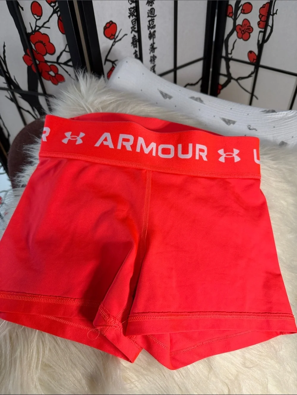 Under Armour Women’s Bright Red Compression Bike Shorts
